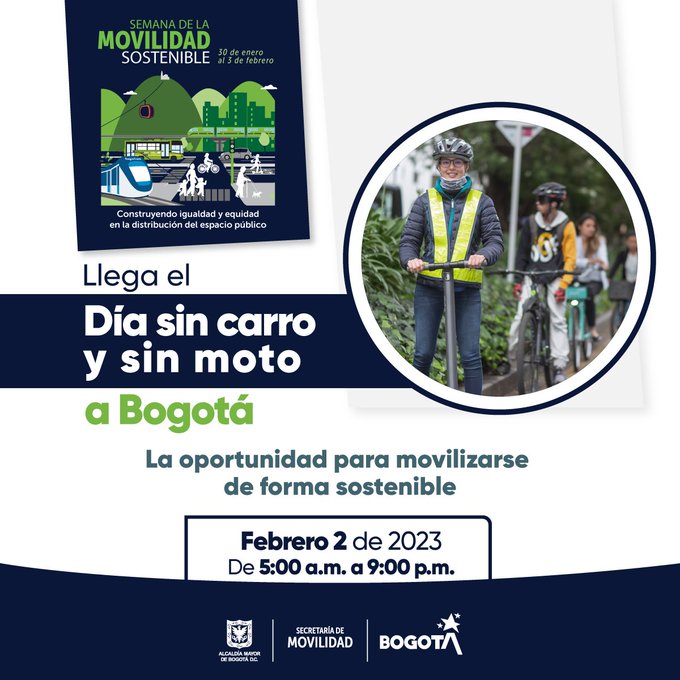 Bogota Colombia's poster for Sustainable Mobility Week 2023