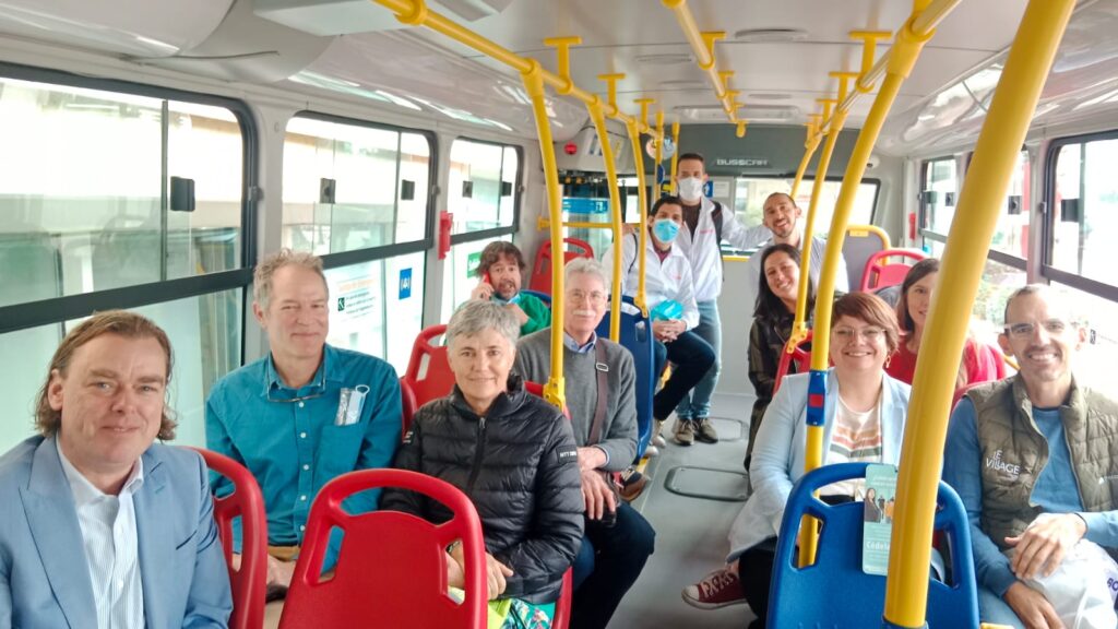 Group travels by public transport during Bogota Sustainable Mobility Week