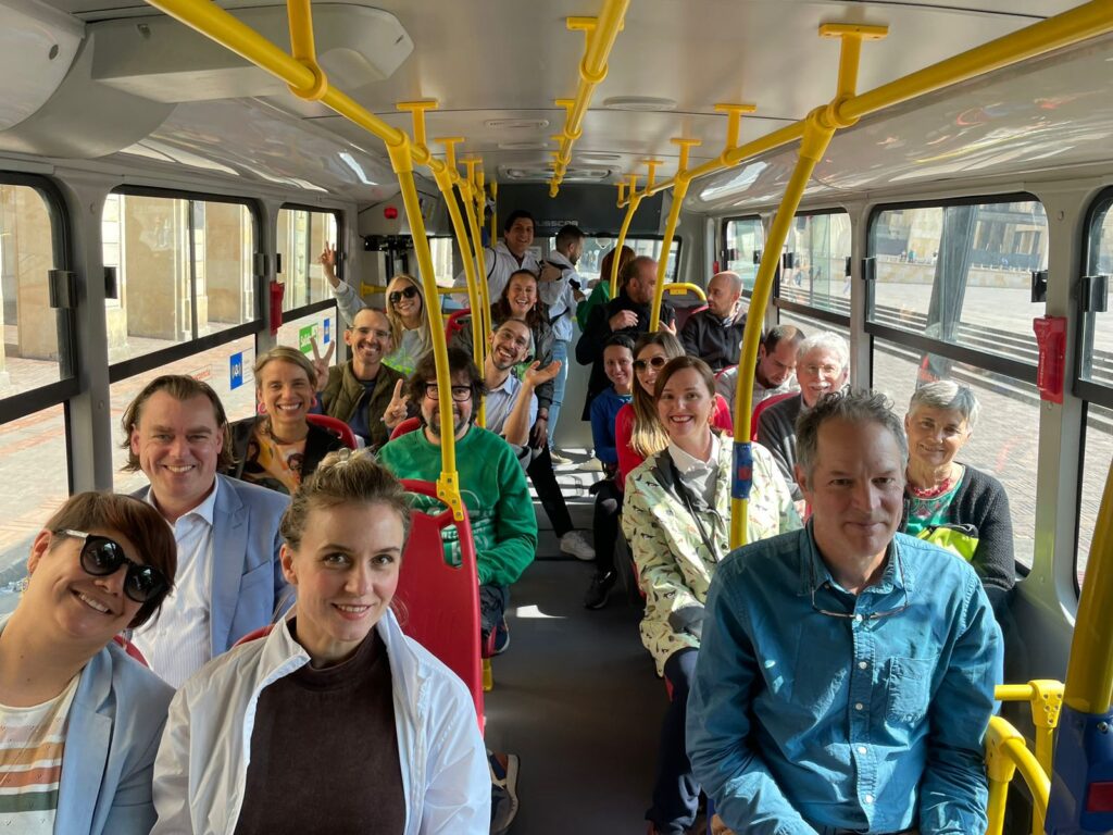 Group travels by public transport during Bogota Sustainable Mobility Week