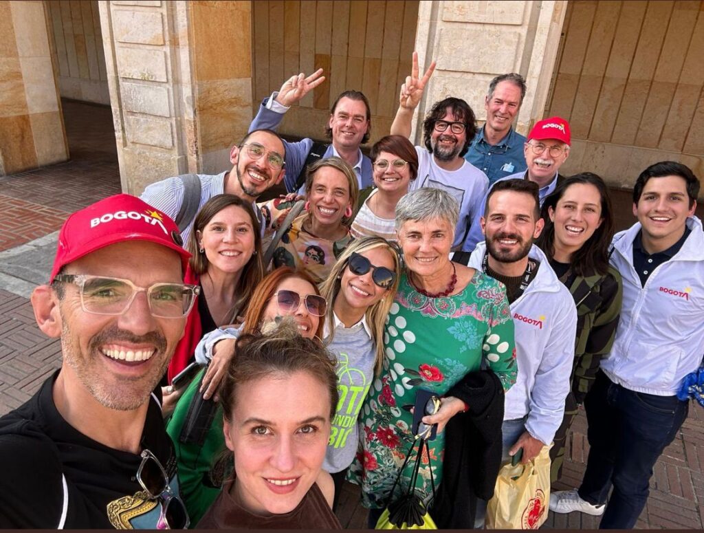 Group poses for photo during Bogota Sustainable Mobility Week