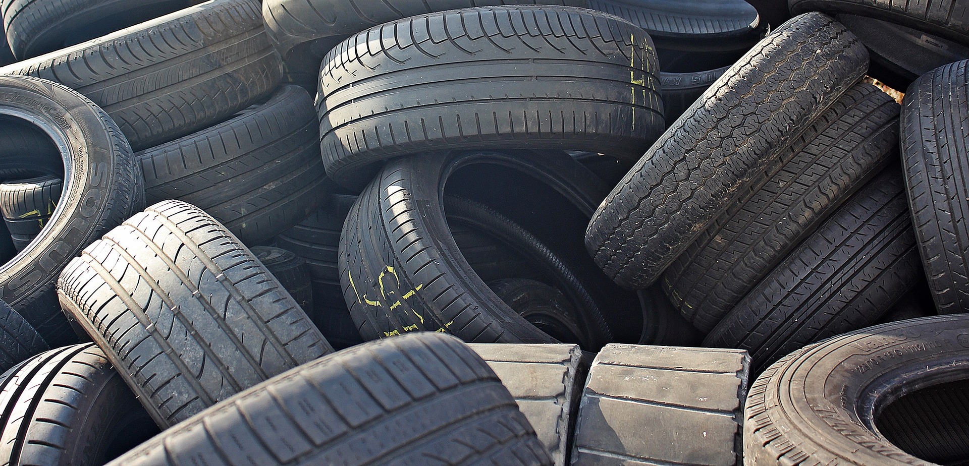Pile of used automobile tires