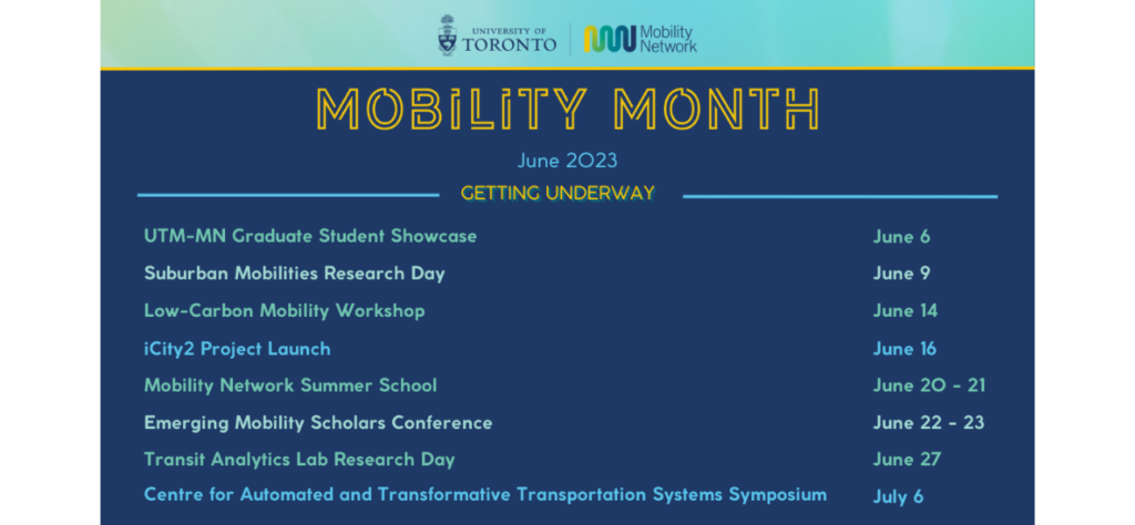 event graphic for Mobility Month listing all dates and events, wordmark and logo